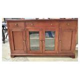 Winners Only 60-Inch Wide Wood Buffet Sideboard with Glass-Front Center Cabinets