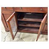 Winners Only 60-Inch Wide Wood Buffet Sideboard with Glass-Front Center Cabinets