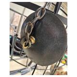 Large 42" Black Metal Orb Chandelier with Candle-Style Sockets