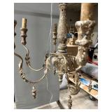 Antique 5-Light Chandelier with Distressed Patina - 31"