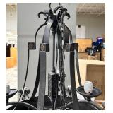 Black Wrought Iron 8-Light Chandelier - 26" x 20"