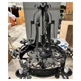 Black Wrought Iron 8-Light Chandelier - 26" x 20"
