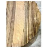 Zebrawood Round Drum Table - Cylindrical End Table with Natural Veneer