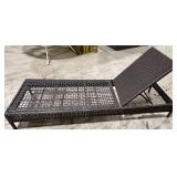 Safavieh Wicker Patio Chaise Lounge with Lift-Top Storage Box - Rattan Outdoor Furniture