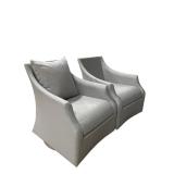 Pair of Used Outdoor Swivel Rocking Chairs - 30 x 36 overall, seat 29 x 28