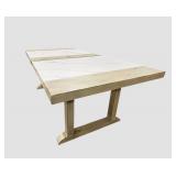 Faux Stone & Wood Outdoor Table 78 x 40 x 30 in with Center Umbrella Hole