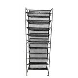 Metal Mesh Shoe Rack - 63 in Tall, 14 in W x 22 in D