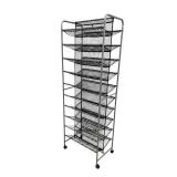Metal Mesh Shoe Rack - 63 in Tall, 14 in W x 22 in D