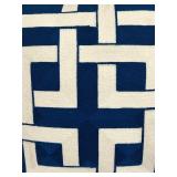 Pillows - Blue & White Geometric Square Pattern 18x18 (Lot of 2)
