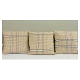 Plaid Throw Pillows 17 x 17 Inches - (Lot of 3)
