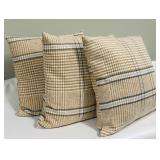 Plaid Throw Pillows 17 x 17 Inches - (Lot of 3)