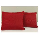Large Red Indoor/Outdoor Throw Pillows - 22 x 27 in (Lot of 2)