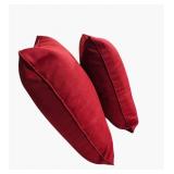Large Red Indoor/Outdoor Throw Pillows - 22 x 27 in (Lot of 2)