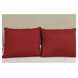Large Red Indoor/Outdoor Throw Pillows - 22 x 27 in (Lot of 2)
