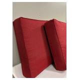 Seat Cushions - Red Outdoor 24x24 Inches Pair