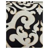 Accent Pillows - Black & Off-White Damask 17 x 17 (Lot of 2)