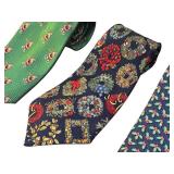 Set of 4 Christmas Holiday Silk Neckties Vineyards Vines, Nicole Miller, and More