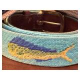 Set of 3 Fish-Themed Needlepoint and Canvas Belts by Zep-Pro and Smathers & Branson