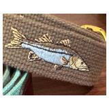 Set of 3 Fish-Themed Needlepoint and Canvas Belts by Zep-Pro and Smathers & Branson