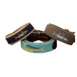 Set of 3 Fish-Themed Needlepoint and Canvas Belts by Zep-Pro and Smathers & Branson