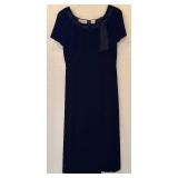 Maggy London Black Velvet Dress with Ribbon Detail Size 12