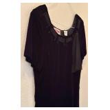 Maggy London Black Velvet Dress with Ribbon Detail Size 12