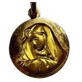 Vintage 18K Gold Virgin Mary Pendant