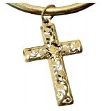 14K Gold Hoop Earrings with Removable Cross Charm