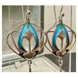 Pat Cheney Jewelry Scotland Sterling Silver Turquoise-Enamel Earrings
