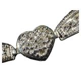 Affinity Diamonds 14K White Gold Heart Bracelet