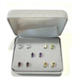 10K Gold Amethyst & Topaz Stud Earrings - New, Assorted Colors