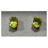 10K Gold Amethyst & Topaz Stud Earrings - New, Assorted Colors