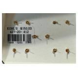 10K Gold Amethyst & Topaz Stud Earrings - New, Assorted Colors