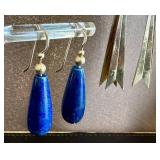 Sterling Silver Azurite-Malachite Ring (Size 7) & Azurite-Malachite Circle Earrings & Turquoise-Accent Earrings