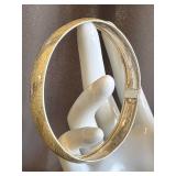 Vintage Textured Sterling Silver Bangle with Chevron Pattern