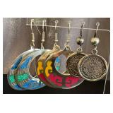 Aztec Calendar Earrings - Made in Mexico - Color Inlays
