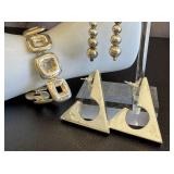 Sterling Silver Bracelet & 2 Pairs of Earrings Set