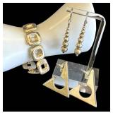 Sterling Silver Bracelet & 2 Pairs of Earrings Set