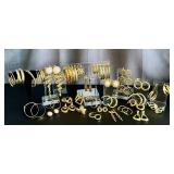 Gold-Tone Jewelry Collection - 39 Pairs Post-Back Earrings, Bangles & More Accessories