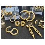 Gold-Tone Jewelry Collection - 39 Pairs Post-Back Earrings, Bangles & More Accessories