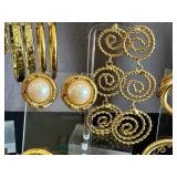Gold-Tone Jewelry Collection - 39 Pairs Post-Back Earrings, Bangles & More Accessories