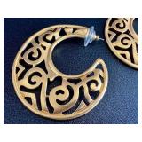 Vintage Liz Claiborne Vintage Statement Earrings - 3-Pair Gold-Tone Set