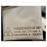 Damascene Gold Earrings - Vintage Damasquinado de Oro Filigree & Bead Drops