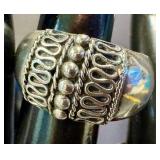 Sterling Silver Cannetille Wirework Rings - Set of 3, Mid-Century, Size 9.5