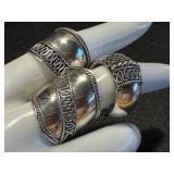 Sterling Silver Cannetille Wirework Rings - Set of 3, Mid-Century, Size 9.5