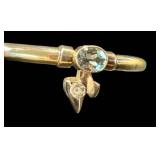 Sterling Silver Topaz Bracelet 2.5in & CZ Ring Size 7 (2-Piece Set)