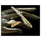 Sterling Silver Topaz Bracelet 2.5in & CZ Ring Size 7 (2-Piece Set)