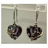 Sterling Silver Marcasite Heart Earrings (3 Pairs) & Ring Size 8
