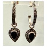 Sterling Silver Marcasite Heart Earrings (3 Pairs) & Ring Size 8