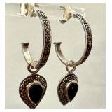 Sterling Silver Marcasite Heart Earrings (3 Pairs) & Ring Size 8